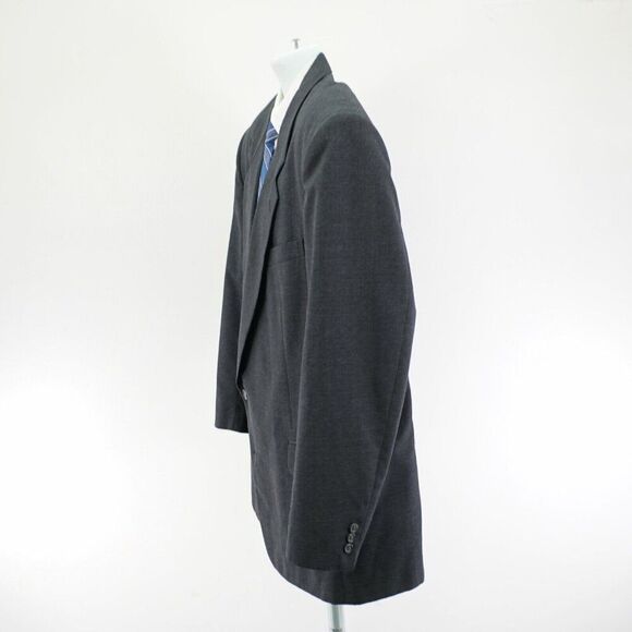 Pierre Balmain Wool Blend Suit Jacket Gray W Blue White Red Striped 46R 2 Button - Picture 5 of 13